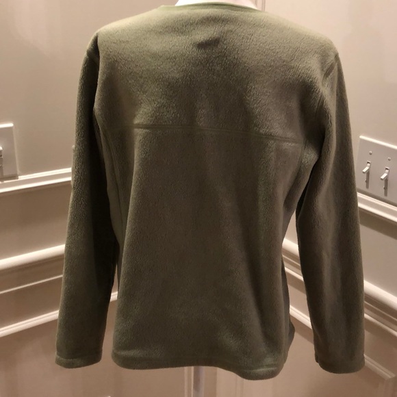 Green Fleece V-Neck Sweatshirt - Picture 4 of 6